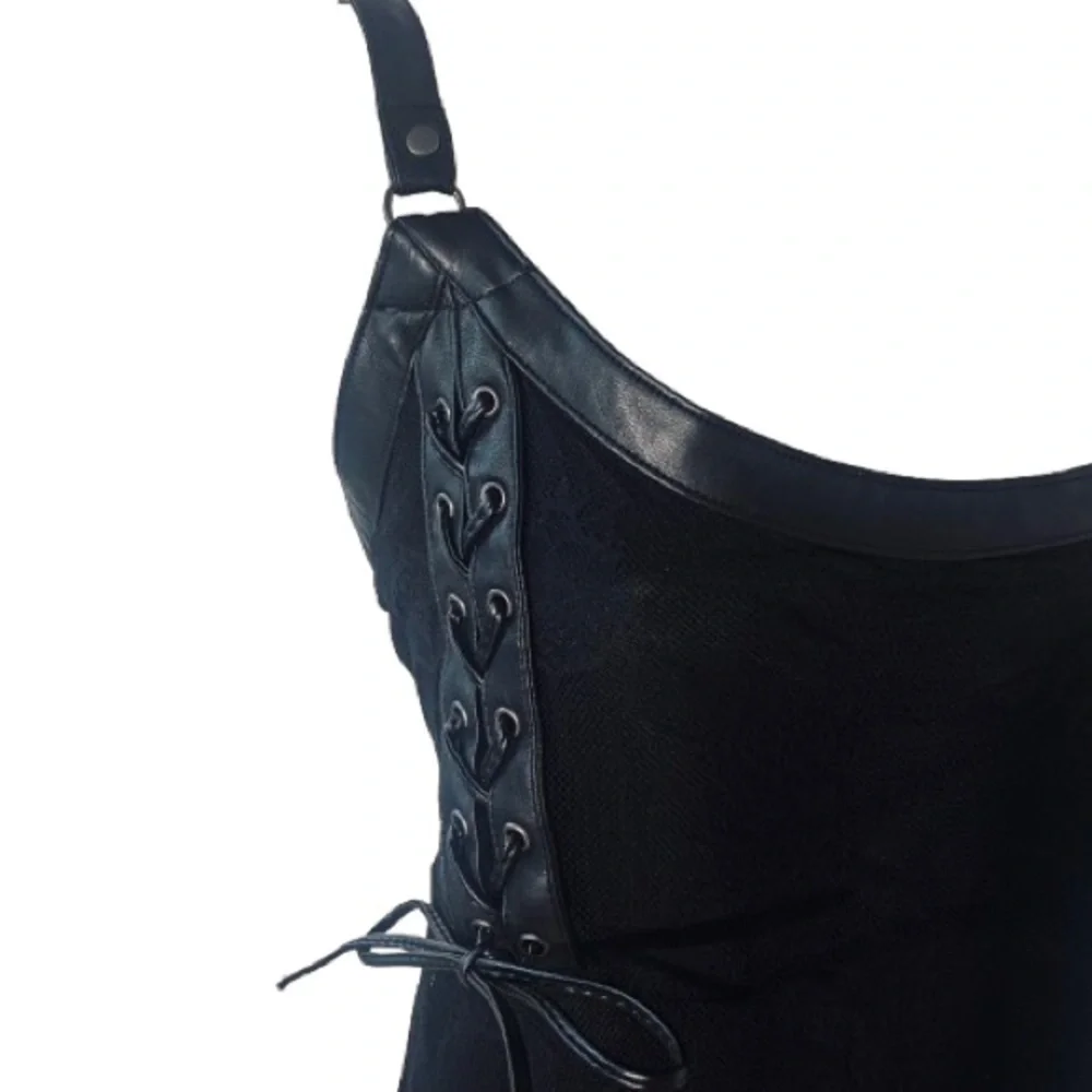 Killstar Anne Arkist Black Skull Lace Midi Goth Sleeveless Dress XL NWT - Picture 10 of 16